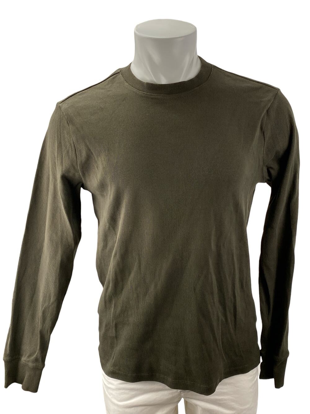 Banana Republic Men's Olive Green Long Sleeve Ribbed Knit T Shirt Tee Top Size M